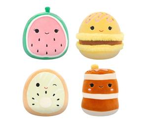 Squishmallows Comida Original de 5 Pulgadas, Paquete de 4 - Kachina Kiwi, Rayen Pancakes, Visconti Lemon Macaron, Wanda Watermelon