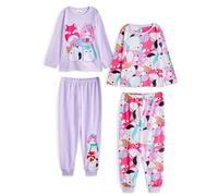 Squishmallows Conjunto de Pijama para niñas, Paquete de 2 | Camiseta de Manga Larga con Estampado de Personaje Multicolor y Pantalones de Pijama de Pernera Larga para niños