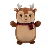 Squishmallows Hugmee: Darla, el reno marrón con bufanda de cuadros - 25 cm