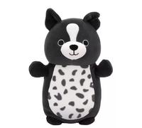 Squishmallows HugMees: Monty, el Border Collie blanco y negro con manchas - 25 cm