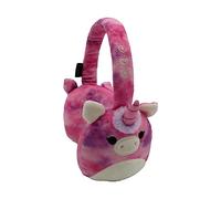 Squishmallows Lola The Unicorn - Auriculares Bluetooth de peluche con micrófono integrado para hacer y recibir llamadas. Rango Bluetooth de 10 metros, control de volumen, almohadillas de felpa suave y