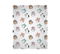 Squishmallows Manta Oficial de Forro Polar | Manta Blanca cálida súper Suave, diseño frío hogar, Dormitorio, Fiestas de Pijamas y Camping | Tamaño 100 x 150 cm