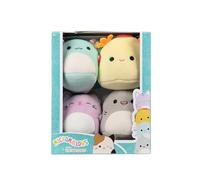 Squishmallows Micromallows - Paquete de 4 Piezas Originales Irina Axolotl, Tabitha Cat, Tex Taco, Gordon Shark
