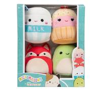 Micromallows Squishmallows - Paquete Original de 4 Unidades: Clara Cupcake, Fifi Fox, Henry Turtle, Melly Milk Carton