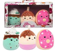 Squishmallows - Paquete de 3 juguetes de peluche de postre Dulce de Delicious, 5 pulgadas, Tanya Jean, Robin y Monique