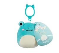 Squishmallows Robert the Aqua Frog - Peluche con clip, 3.5 pulgadas, colección Wildlife Squad