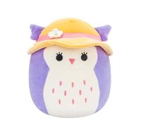Squishmallows SQCR05400 - Peluche de Holly el búho con Sombrero para el Sol, 19 cm, Oficial de Jazwares, Peluche Supersuave