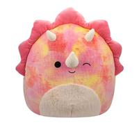 Squishmallows SQCR05478 Trinity The Winking Triceratops de teñido Anudado Rosa con Vientre Peludo, Multicolor