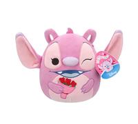 Squishmallows SQDI01883 - Figura de ángel con Ramo de Flores de Disney Valentine's Stitch, 20 cm, Peluche Oficial de Jazwares, Supersuave