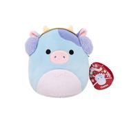 Squishmallows SQXM01275 - Clayton la Vaca con Orejeras (19 cm), Peluche Oficial de Jazwares, Supersuave