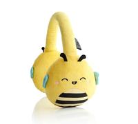 Squishmallows Sunny The Bee - Auriculares Bluetooth de felpa con micrófono integrado para hacer y recibir llamadas. Rango Bluetooth de 10 metros, control de volumen, almohadillas de felpa suave con