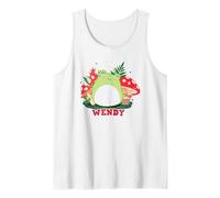 Squishmallows Wendy Frog Mushrooms Camiseta sin Mangas, Hombre, Blanco, S