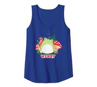 Squishmallows Wendy Frog Mushrooms Camiseta sin Mangas, Mujer, Azul Real, L