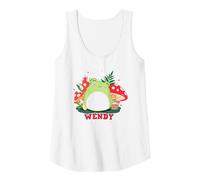 Squishmallows Wendy Frog Mushrooms Camiseta sin Mangas, Mujer, Blanco, XXL