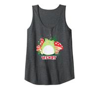 Squishmallows Wendy Frog Mushrooms Camiseta sin Mangas, Mujer, Jaspeado Oscuro, L