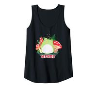 Squishmallows Wendy Frog Mushrooms Camiseta sin Mangas, Mujer, Negro, S