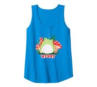 Squishmallows Wendy Frog Mushrooms Camiseta sin Mangas, Mujer, Zafiro, L