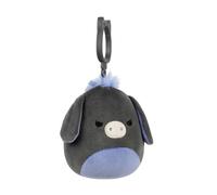 Squishmallows Wildlife Squad Donkey - Peluche con clip, 3.5 pulgadas, carbón y bígaro, coleccionable
