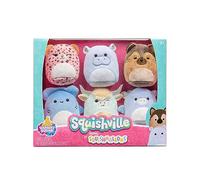 Squishville SQM0473 - Juego de 6 Mini Juguetes de Peluche (5 cm), Color Negro