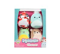 Squishville SQM0505-Pack 4 Pond Squad Super Soft Mini Squishmallows, 5 cm Felpa Figuras