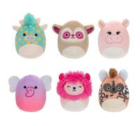 Squishville SQM0508-Pack de 6 Figuras de Peluche de Safari Squad, minimallows supersuaves, 5 cm