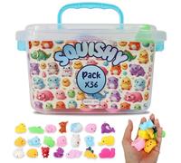 Squishy Animales Pack 36 - Regalos Cumpleaños Niños Colegio, Juguetes Antiestrés para Fiestas y Cumpleaños