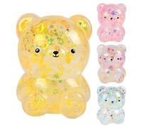 Squishy Bear | Automotive Decoration with Sequins,Desktop Tiny Toy For Cafe Vehicles Ornaments, Boys Girls Funny Soothing Toys Kindergarten