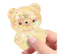 Squishy Bear Sensory Toy, Glitter Stress Ball, Easy Use Relaxing Toy for Students and Adults, Multi Purpose Relief Tool for Home Office, Soft Toys with Cute Style, Sensory Ball for Work