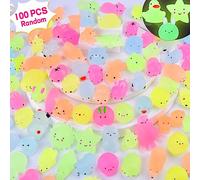 Squishy Fluorescentes 100 Pcs Kawaii Squishys Lindos Juguete Suave de Alivio de Estrés, Juguete Pegajoso de Silicona Animales para Niños y Adultos, Sin tóxico (Patrón de Animales al Azar)
