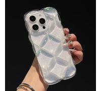 Squishy Phone Case for iPhone 17/16/15/14/13 Pro MAX, Cute Soft Sparkle Glitter Drop 3D Thick Shockproof Phone Case (Pink,16promax)