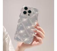 Squishy Phone Case for iPhone 17/16/15/14/13 Pro MAX, Cute Soft Sparkle Glitter Drop 3D Thick Shockproof Phone Case (Silver,17air)