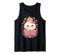 Squishy Queen Cute Kawaii Dumpling Princess Corona Corazones Camiseta sin Mangas