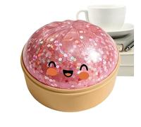 Squishy Sensory Dumpling, Glitter Stress Relief Ball, Palm Size Fidget Toy with Soft Texture, Slow Rise Elastic Silicone, Toy with Design, Calming Gift for Kids Teens