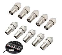 SquishyWorld 10 conectores coaxiales metálicos para antena de TV, juego de 5 conectores, adaptador coaxial de bolsillo, hembra/macho, conector de antena RF para cable coaxial (niquelado)