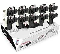 Squuido 10 rollos DK-11204 DK11204 Etiquetas compatibles para Brother P-Touch QL-500 QL-550 QL-560 QL-570 QL-580 QL-700 QL-800 QL-810W QL-820NWB QL-1100 1110NWB | 17mm x 54mm | 400 Etiquetas por Rollo