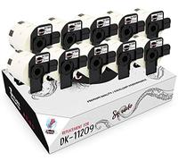 Squuido 10 rollos DK-11209 DK11209 Etiquetas compatibles para Brother P-Touch QL-500 QL-550 QL-560 QL-570 QL-580 QL-700 QL-800 QL-810W QL-820NWB QL-1100 1110NWB | 29mm x 62mm | 800 Etiquetas por Rollo