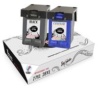 Squuido 2 Remanufactured Cartuchos de Tinta 27 28 compatibles con HP Officejet 4215 PSC 1110 1210 1215 1315 Deskjet 3320 3325 3420 3535 3550 3650 5650 5850 | Alto Rendimiento