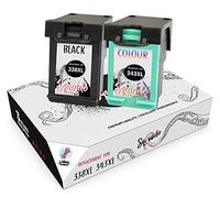 Squuido 2 Remanufactured Cartuchos de Tinta 338 343 compatibles con HP Photosmart 2575 2610 2710 2713 8150 8450 8750 DeskJet 460 460c 5740 6540 6620 6840 9800 PSC 1610 2355 Officejet 100 150 6210 7310