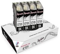 Squuido 4 negro cartuchos de tinta LC123 LC123XL compatibles para Brother DCP-J4110DW MFC-J4410DW MFC-J4510DW MFC-J4610DW MFC-J470DW MFC-J4710DW MFC-J6520DW MFC-J650DW MFC-J6920DW MFC-J870DW DCP-J152W