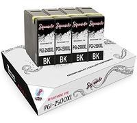 Squuido 4 Negro Cartuchos de Tinta PGI-2500 XL PGI-2500XL compatibles para Canon MAXIFY MB5350 iB4050 MB5050 MB5150 MB5450 iB4150 MB5455 MB5155 | Alto Rendimiento 2500 páginas