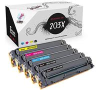 Squuido 5 Cartuchos de tóner 203X compatibles para HP Color Laserjet Pro MFP M281fdw M254dw M254nw MFP M280nw MFP M281fdn | Alto Rendimiento 3200/2500 páginas