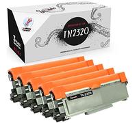 Squuido 5 Cartuchos de tóner TN2320 TN 2320 compatibles para Brother HL-L2300D L2320D L2340DW L2360DN L2360DW L2365DW L2380DW DCP-L2500D L2520DW L2540DN MFC-L2700DW | Alto Rendimiento 2600 páginas