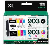 Sqwekd 903 XL Cartucho de Tinta Compatible para HP 903 903XL para HP OfficeJet 6950 para OfficeJet Pro 6960 OfficeJet Pro 6970 All-in-One Impresora (Negro, Cian, Amarillo, Magenta, 4-Pack)