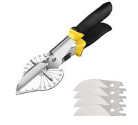 Sqxaldm tijeras de corte en ángulo, tijeras de inglete multiángulo de precisión, tijeras de inglete profesionales, ajustables 45-135 grados para cortes precisos en tiras decorativas