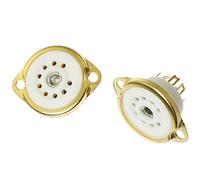 SQXBK 2 enchufes de tubo de vacío de cerámica chapados en oro de 9 pines para tubo de vacío 12AX7 12AT7 12AU7 ECC83 EL84 6922, etc