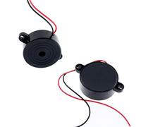 SQXBK 2 zumbadores electrónicos piezoeléctricos de tono de alto decibelio de sonido continuo, alarma de zumbador electrónico, color negro, 24 V, para dispositivo de sonido electrónico