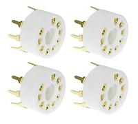 SQXBK 4 enchufes de tubo PCB dorados de cerámica B9A de 9 pines para 12AX7/ECC83/6922/6n11
