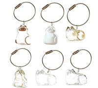 SQYDFDC 2pcs Pet Cat Collector Keychain Cabello conmemorativo, Aniversario de donación Conmemorativa de Memoria de Memoria Ideal NO.2 and NO.6 2 Piezas