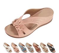 SQYZRZ 2025 New Summer Sandals for Women Slip On Dressy Summer Comfortable Slides Sandals Lightweight Memory Foam Platform Shoes (Pink,41)