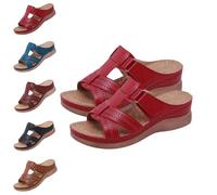 SQYZRZ 2025 Nuevo Verano Caminando Fascitis Plantar Sandalias con Soporte de arco Correas ajustables Sandalias ortopédicas (Rojo,40)